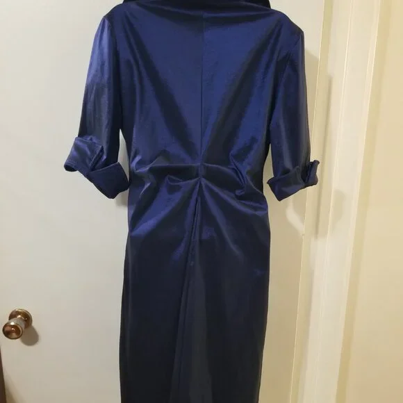 Joseph Ribkoff Midnight Blue Ruched Dress - Picture 4 of 13
